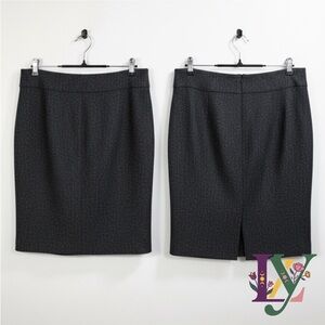 New York & Company Stretch Size 8 Charcoal Grey Pleated Slit Lined Pencil Skirt